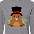 thumbnail image 4 of Inktastic Groundhog Day with Groundhog in Top Hat Long Sleeve T-Shirt, 4 of 5