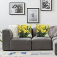 thumbnail image 2 of BANET  Throw Pillow Cushion Cover Pack of 2, Close up Botanical Photo of Fresh and Narcissus on Plain Backdrop, Zippered Double-Side Digital Print Decor, Yellow Green 18x18in, 2 of 7