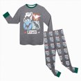 thumbnail image 5 of NOLDARES Toddler Kids Junior Girls Boys Cotton Dinosaur Pajamas Pjs Fall Winter Sleepwear 6-12 Months 12-24 Months 2t 3t 4t 5t 6t 7t 8t 9t Children,Grey,6-7 Y, 5 of 9