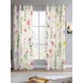 thumbnail image 2 of Pink Spring Floral Sheer Curtains 84 Inch Length 2 Panels Set for Living Room/Bedroom, Flowers Elegant Pastoral Botanical Kitchen Curtains Grommet Semi-Sheer Curtains Window Treatments 52"x84"x2, 2 of 7