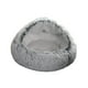 thumbnail image 4 of Cama cálida para perros, camas redondas y cálidas para gatos con cubierta con capucha, suave nido para gatos semicerrado para otoño e invierno, L, 4 of 8