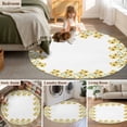 thumbnail image 5 of Round Area Rug 7 Ft, Yellow Daisy Washable Non-Slip Circle Carpet for Living Room/Bedroom, Spring Summer Pastoral Garden Floral Blossom Low-Profile Large Runner Mat Collection Rugs for Indoor, 5 of 7