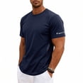 thumbnail image 2 of Betivan Men Crew Neck Tops Short Sleeves Solid Thin Breathable Casual Blouses Grunt Style Shirts for Men Breathable Daily Lounge Outdoor, 2 of 9