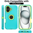 thumbnail image 2 of Hotpom Phone Case for iPhone 16 Plus Heavy Duty Shockproof Dustproof Case with Privacy Screen Protector tempered glass, Green/ Yellow, 2 of 6