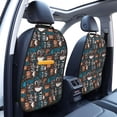 thumbnail image 3 of Xecao Coffee Lover Print Pattern Car Seat Back Protector 2 Pack Large Capacity Pocket, Kick Mats Back Seat Protector, 3 of 8