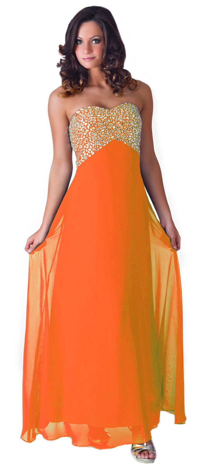 walmart orange dress