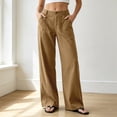thumbnail image 2 of MuXiKeJi Clothes Cotton Linen Pants Women Petite High Waisted Wide Leg Trousers Summer Dressy Casual Work Slacks with Pockets, 2 of 7