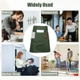 thumbnail image 7 of Unique Bargains Waist Apron Waist Aprons with Pockets Half apron Suitable for Serving Cooking 27.56"x19.69" Army Green, 7 of 7