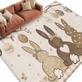 thumbnail image 2 of Brown Spring Easter Area Rug 5x7 FT, Non Slip Bedroom Throw Carpet, Bunny Colorful Eggs Botanical Washable Soft Floor Carpet Non-Shedding Rug for Dining Room Bedside Classroom Desk, 2 of 9