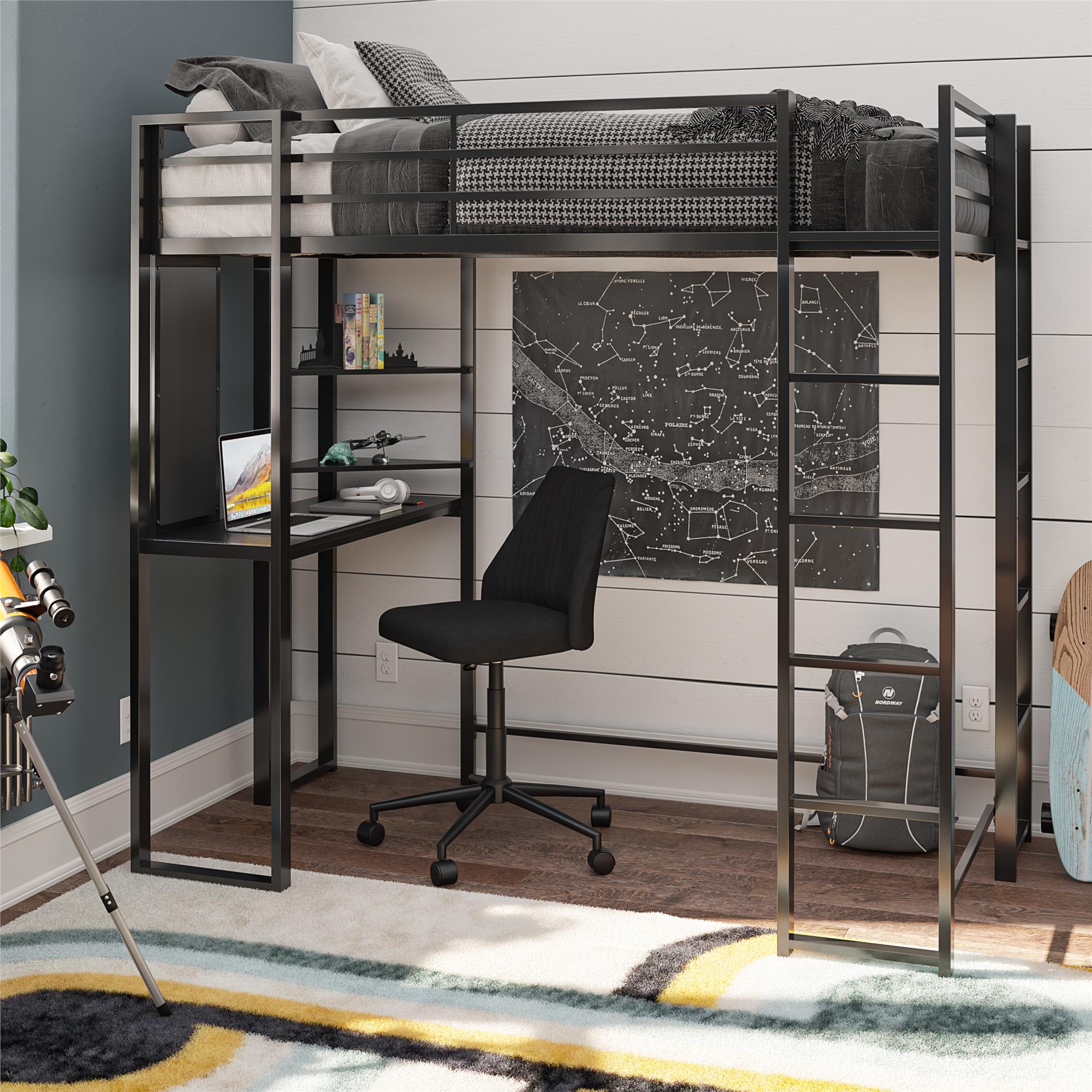 Teen Novogratz Hunter Twin Size Metal Loft Bed Black Walmart Com Teen Novogratz Hunter Twin Size Metal Loft Bed Black Walmart Com