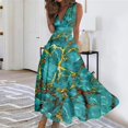 thumbnail image 2 of Robes d'Été pour Femmes, Jolies Robes Décontractées à Fleurs à Col en V Sans Manches, Robes Maxi, Robes Fluides pour Femmes, 2 of 6