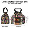 thumbnail image 5 of Pioneer Flower Floral Print Pattern Drawstring Lunch Bag Women - Drawstring Lunch Bag Insulated for Work Office - Stain-Resistant Large Lunchbags for Women with Multi-Pockets, 5 of 6