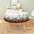 thumbnail image 2 of Duangreer Christmas Tablecloth for Party Dining Indoor and Outdoor, Retro Plaid Xmas Tree Print, Waterproof Tablecloths, 60''Round, 2 of 6