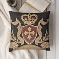 thumbnail image 3 of f Luxury Embroidery Velvet Pillow Cover European Crown Shield Pattern Throw Pillow Cover Home Decorative for Couch Bedroom Living Room, Black, 3 of 5
