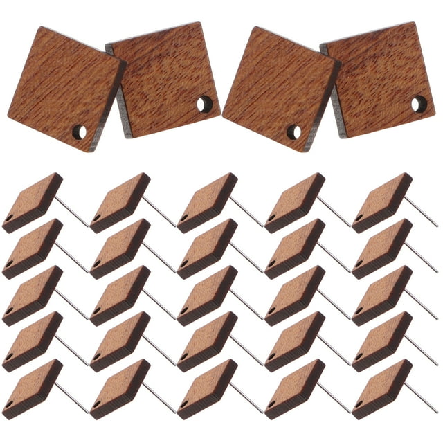 Shisuyan 30pcs Wood Post Earring Studs Creative Earrings Accessories Earring Posts for Jewelry Making