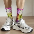 thumbnail image 4 of Uemuo Colorful Tie Dye Stained Glass 3 Pattern Women's Crew Socks, Soft Durable Breathable Moisture-Wicking with Odor Control Cotton socks, 4 of 9