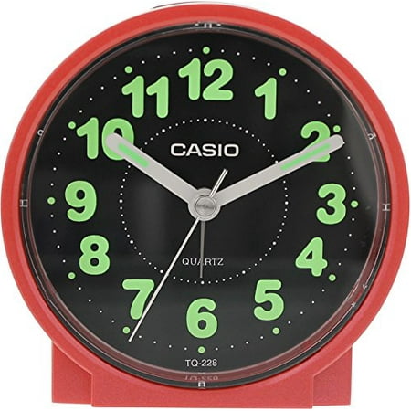 Casio #TQ228-4DF Round Travel Table Top Alarm Clock ...