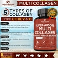 thumbnail image 5 of Multi Collagen Pills (Type I II III V X)and Bioperine -  Hair, Skin, Nails, Joints - Collagen Peptides Protein Supplement for Women Men, 5 of 9
