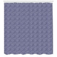 thumbnail image 3 of Abstract Shower Curtain, Horizontal Round Halves Traditional Monochrome Layout of Hand Drawn Items, Fabric Bathroom Set with Hooks, 69W X 75L Inches Long, Indigo and White, by Ambesonne, 3 of 3
