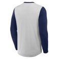 thumbnail image 3 of Men's Fanatics Gray/Navy Atlanta Braves Clubhouse Long Sleeve Henley Shirt, 3 of 3