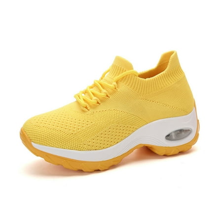 

Binmer Sports Casual Rocking Shoes High Elastic Flying Woven Breathable Shoes