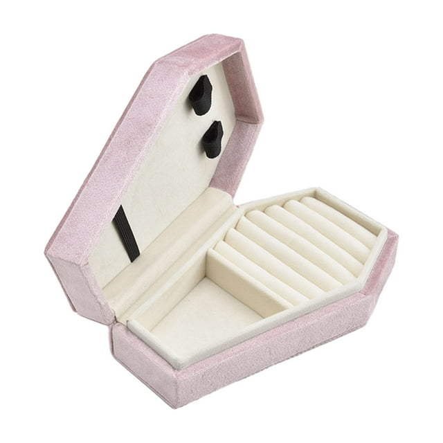 Caja de terciopelo para joyas jinwen rosa, aretes, pendientes, collares, caja de regalo, caja para anillos