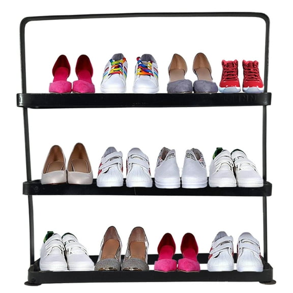 FEBTECH- Shoe Storage Rack- 3 Tier - Shoe Rack for Home- 9 Pair Modern Shoes Organizer for Home, Entryway, Office, Bedroom