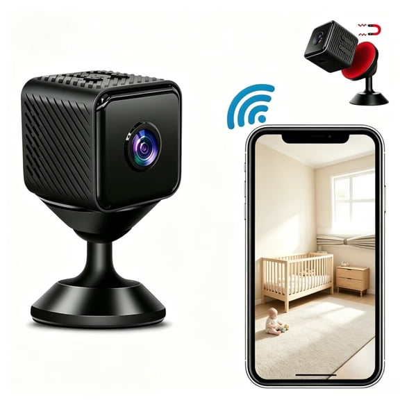 1080P HD WiFi Mini Security Camera Night Vision for Baby Pet Nanny, Built in AP Hotspot, Wide Angle Lens for Home Security