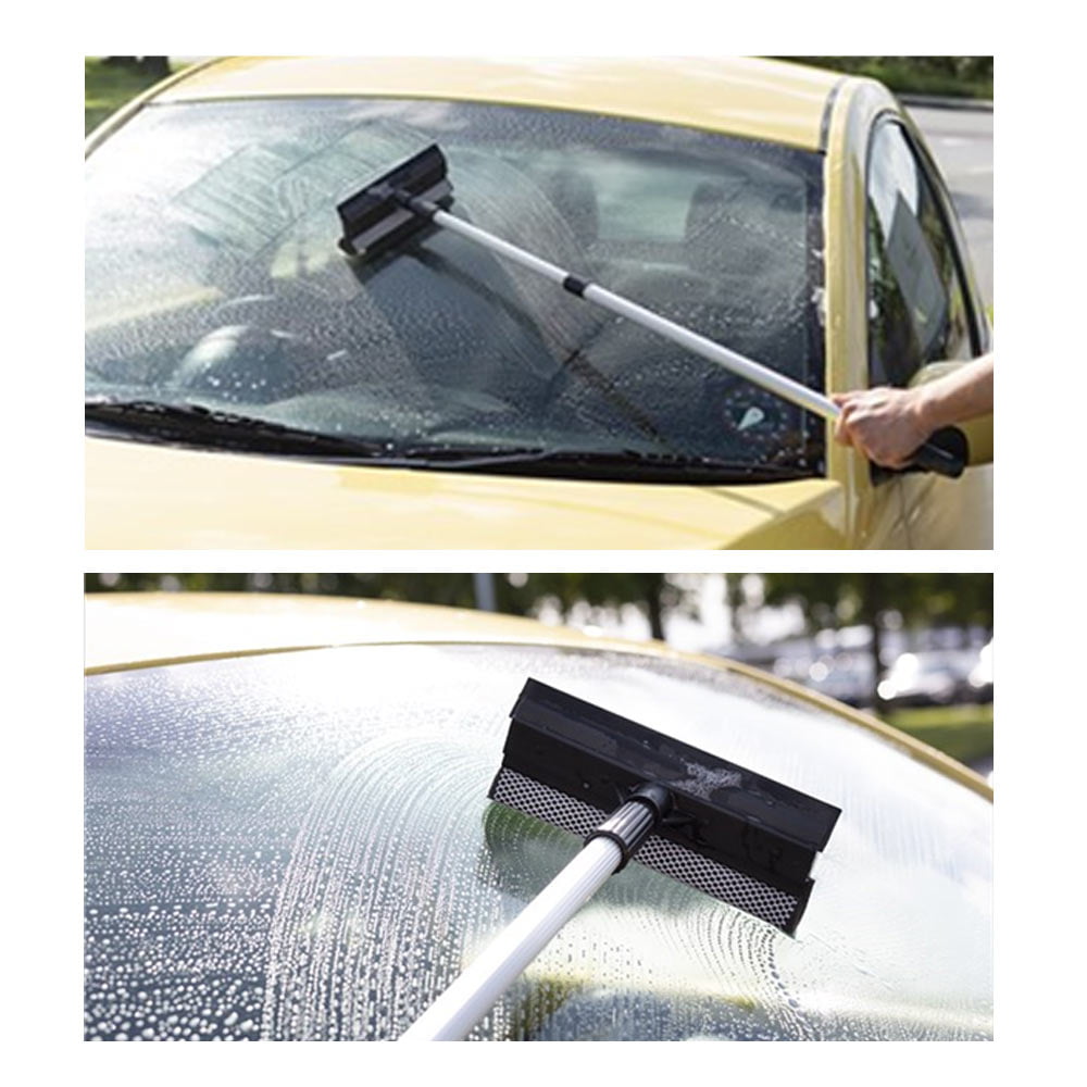 Window Squeegee Cleaner Brush Telescopic Shower Glass Car Sponge Wipe Adjustable