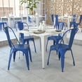 thumbnail image 2 of Flash Furniture Luke Commercial Grade 4 Pack Blue Metal Indoor-Outdoor Stackable Chair, 2 of 7