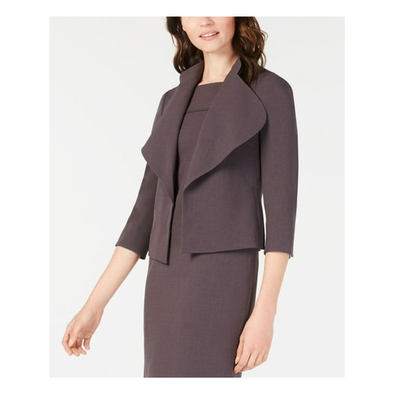 ANNE KLEIN Womens Gray Jacket Size: 2