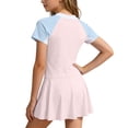 thumbnail image 5 of JAJAHO Girls Swim Dress For Girl Short Sleeve One Piece Swimsuit Sporty Half Zipper Rash Guard Padded Bathing Suit Ages 8-15Y Stylish Swimwear, 5 of 6