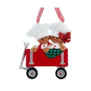 Gingerbread Cookie Boy & Girl in Wagon Ornament Christmas New