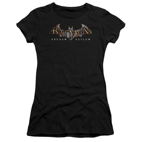Batman Aa Arkham Asylum Logo S/S Junior Women's T-Shirt Sheer Black