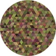 thumbnail image 1 of Ahgly Company Machine Washable Indoor Round Transitional Red Brown Area Rugs, 7' Round, 1 of 7