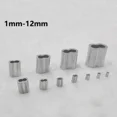 thumbnail image 3 of 10pcs 1-12mm Double Hole Aluminium Cable Crimp Ring Sleeve For Cable Clamp Hardware, 3 of 5