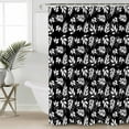 thumbnail image 2 of Extra Long Shower Curtain 72x96 Inch, White Leaves Shower Curtain Waterproof Bathroom Decor Black Vintage Spring Botanical Leaf Plants Fabric Bath Curtain Set Accessories with Hooks, 2 of 6