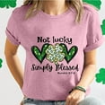 thumbnail image 1 of Haut de la Saint-Patrick pour Femmes à Manches Courtes avec Imprimé Graphique et Col Rond pour la Saint-Patrick, 1 of 7