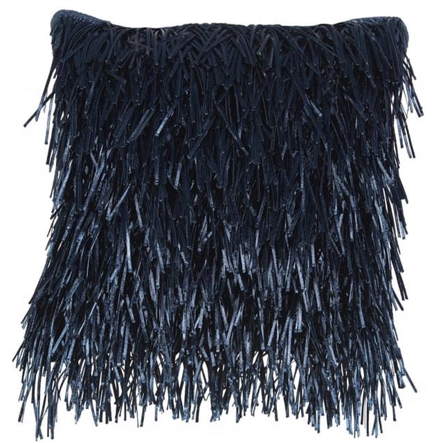 HomeRoots 385999 Unique Navy Blue Shag Accent Pillow