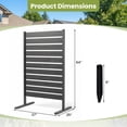 thumbnail image 3 of Gymax 37'' W x 64'' H Outdoor Privacy Screen Fence HIPS Garden Divider Panel w/ Stakes Gray, 3 of 9