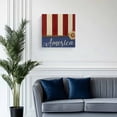 thumbnail image 2 of Canvas Print Wall Art Oil Paintings Stripes Sunflower USA Flag Picture Prints Artwork for Living Room Kitchen Bathroom Bedroom,Stretched and Framed Ready to Hang,4th of July Farmhouse Wood Grain, 2 of 9