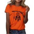 thumbnail image 1 of Dadaria Chemise Orange pour Femmes Hauts Manches Courtes T-Shirt Col Rond Attrape-Rêves d'Été Blouses TG, 1 of 6