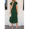 thumbnail image 3 of PRETTYGARDEN Women's Floral Midi Dress Summer Cap Sleeve Smocked Ruffle A Line Long Flowy Wedding Guest Dresses, 3 of 7