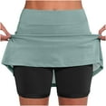 thumbnail image 2 of AGWOLF Womens High Waisted Tennis Skort A-Line Skater Skirts with Lining Shorts Summer Plus Size Workout Athletic Shorts, 2 of 7