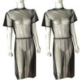 thumbnail image 3 of Women's Short Sleeve See Through Gauze Sheer Galaxy Mesh T Shirt Dress Sheer Maxi Dress Tulle Maxi Skirt, 3 of 6