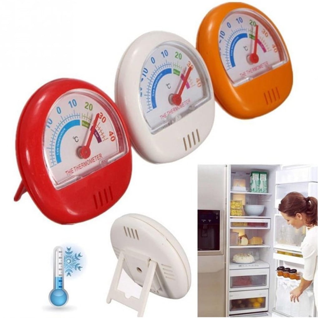 Censhaorme Mini Dial Pointer Refrigerator Thermometer 3 Colors Remind Fridge Freezer Kitchen Room Temperaturer Temperature Meter 