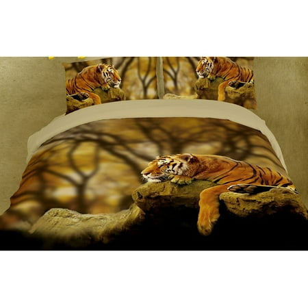 Dolce Mela Dolce Mela Lonely Tiger 6 Piece Duvet Cover Set
