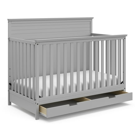 Storkcraft Homestead 5-in-1 Convertible Baby Crib, Pebble Gray