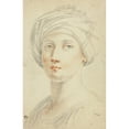 thumbnail image 2 of David Allan 11x14 Black Ornate Wood Framed Double Matted Museum Art Print Titled: Portrait Bust of Young Woman in Turban, 2 of 5