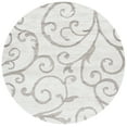 thumbnail image 2 of SAFAVIEH Florida Doug Floral Vines Geometric Shag Area Rug, Ivory/Beige, 5' x 5' Round - Transitional Modern Design, Ivory & Beige, Non-Shedding & Easy Cleaning, Ultra Plush Thick Pile, Ideal for Liv, 2 of 11